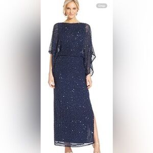 Partra Navy Sequin Maxi Dress